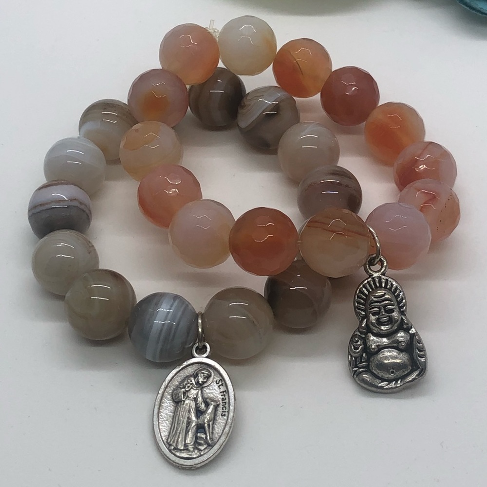 Bead Quartz bracelet, set of 2